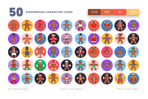 50 Gingerbread Icons for Real Crafting