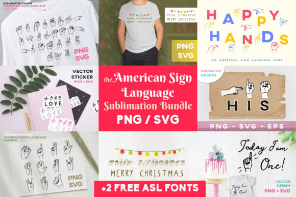 ASL Sublimation Sign Language Bundle & Crafts