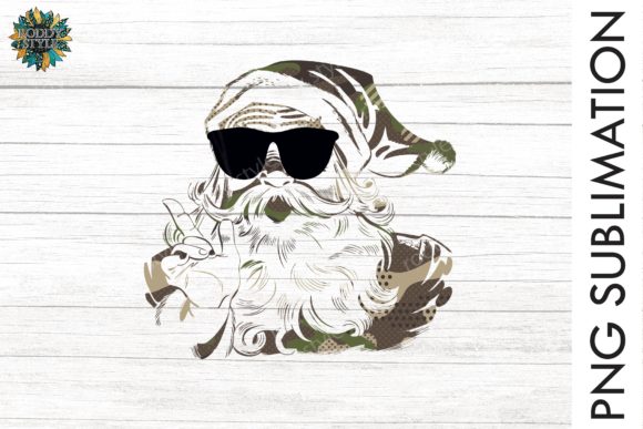 Camo Santa Clipart for Crafts & Merry Branding