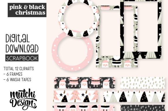 Christmas Frames Washi Clip Art for Crafts