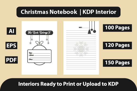 Christmas Notebook: A Kdp Interiors Asset for Festive Branding