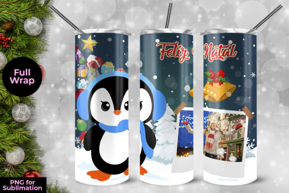 Cute Penguin Feliz Natal Tumbler Wrap Te: Print Templates Review