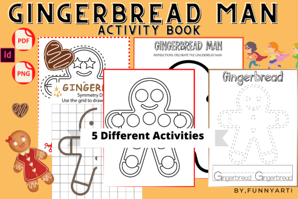 Gingerbread Man Activity Book: A Designer's Review for Holiday Embroidery