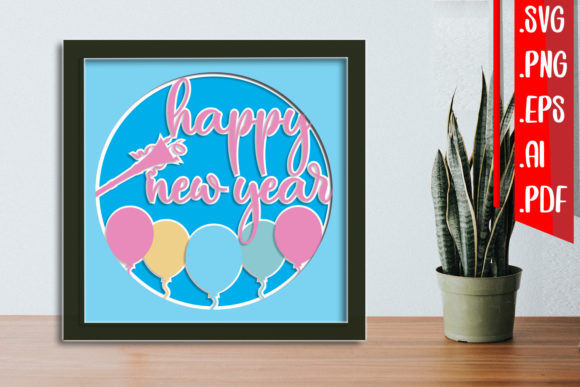 Layered New Year Papercut 2 SVG for Christmas Branding