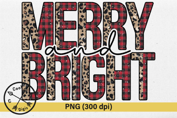 Merry and Bright Leopard Buffalo Plaid for Crafts