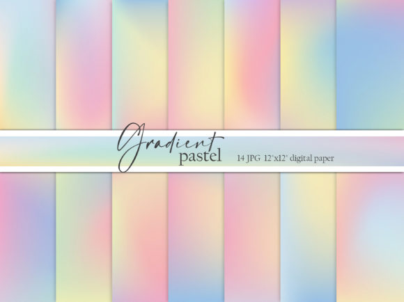 Pastel Gradient Digital Paper for Soft Patterns