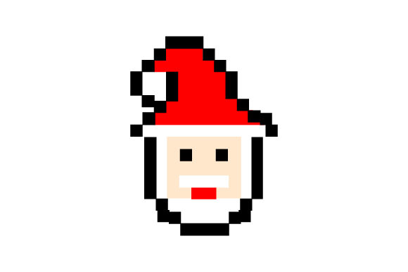 Pixel Art Santa Claus for Christmas Digital Shops