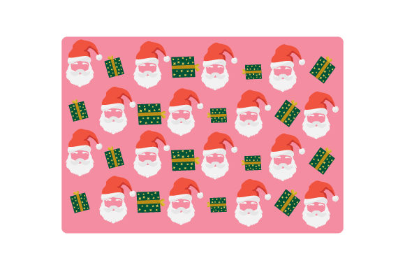 Santa Claus Face Pattern for Christmas Branding