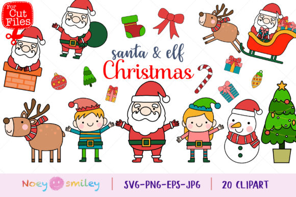 Santa Elf Clipart for Crafts and Branding