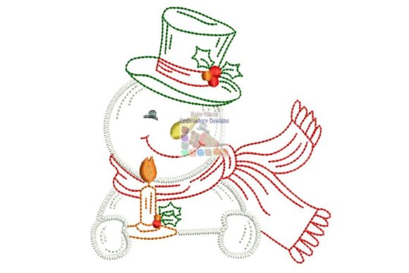 Snowman with Candle: A Warm Christmas Design Asset
