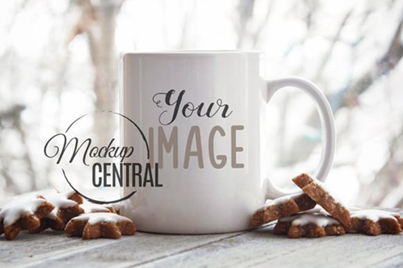 Winter Window Coffee Glass Mug Mockup for Mugs Amp